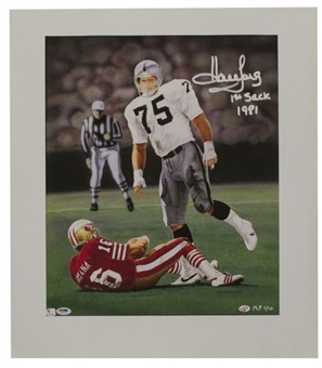 Howie Long Autographed "1st Sack" Canvas Painting